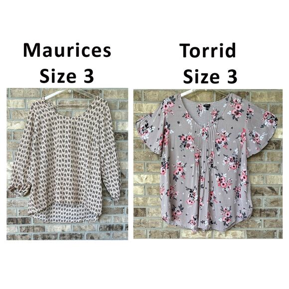 Torrid Floral Shirts Lot Womens Plus Size 3X 3 Sleeveless Tops Comfy Blouse - Picture 1 of 12